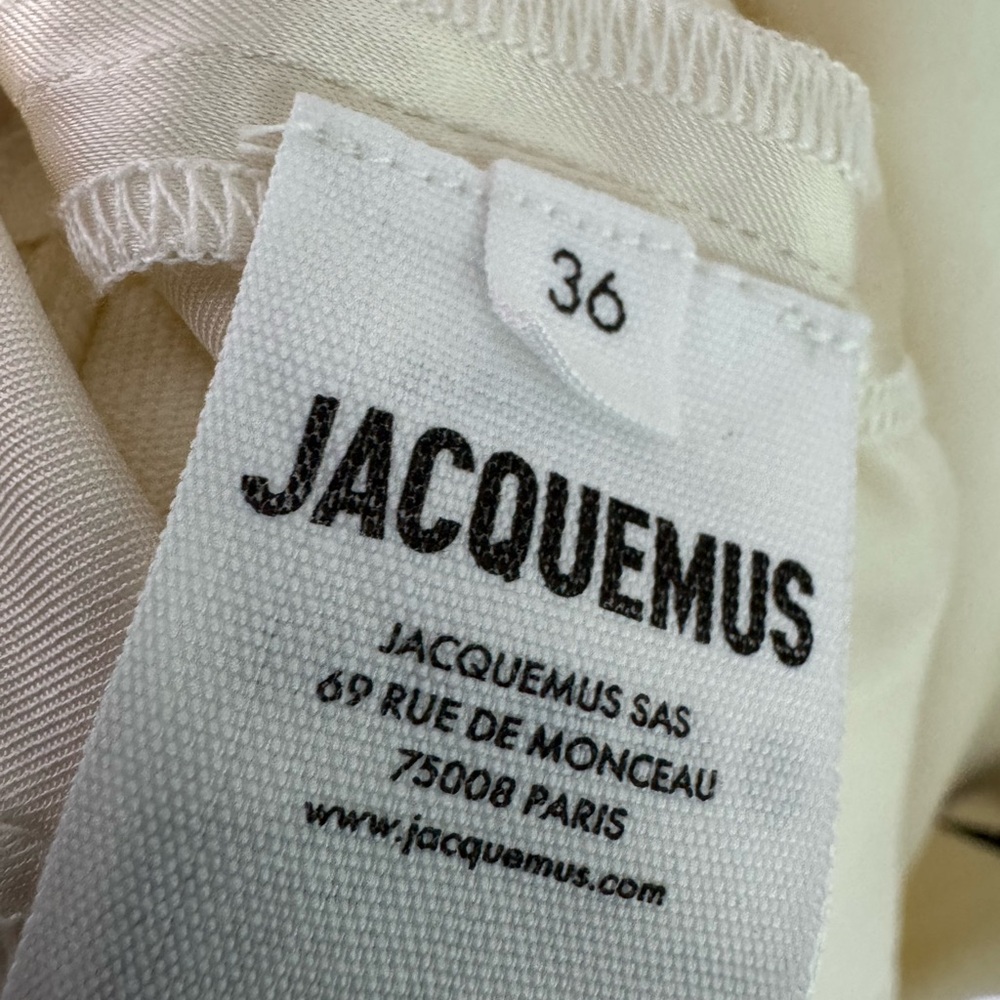 Jacquemus La Mini Robe Chouchou Brodee Mini Dress Off White Women’s Size 36/S - Picture 4 of 8